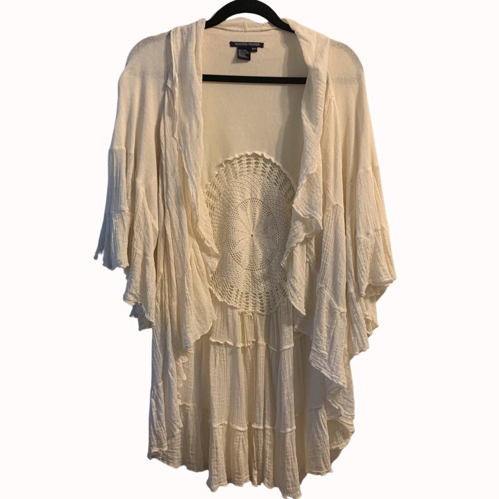 Fab for Festivals! Vintage Ivory - Embroidered - Shawl Collar Jacket – XS/S